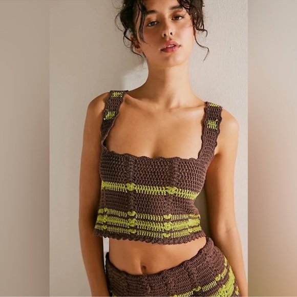 Free People Natural Donni Sweater Set Chocolate - Picture 3 of 11
